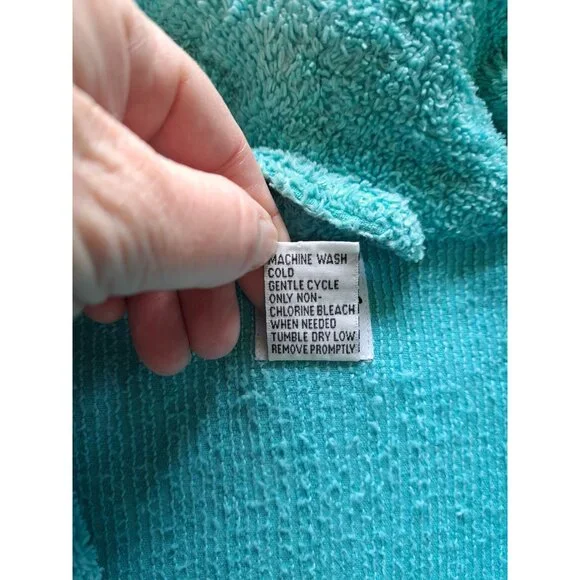 Bedtime Stories Turquoise Terry Cloth Robe Monkey Toucan Embroidery Women's 2X - Picture 6 of 11